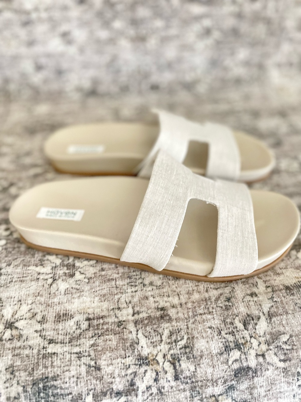 Talbots Well Within Linen Slide Sandals Sustainable Minimalist Cream Beige - Picture 3 of 9